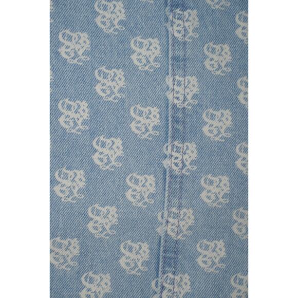 OBEY Monogram Denim Shorts Women’s 29 High Rise Blue Logo Print Streetwear Y2K - Picture 4 of 7